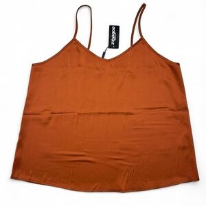 Dark orange satin cami top